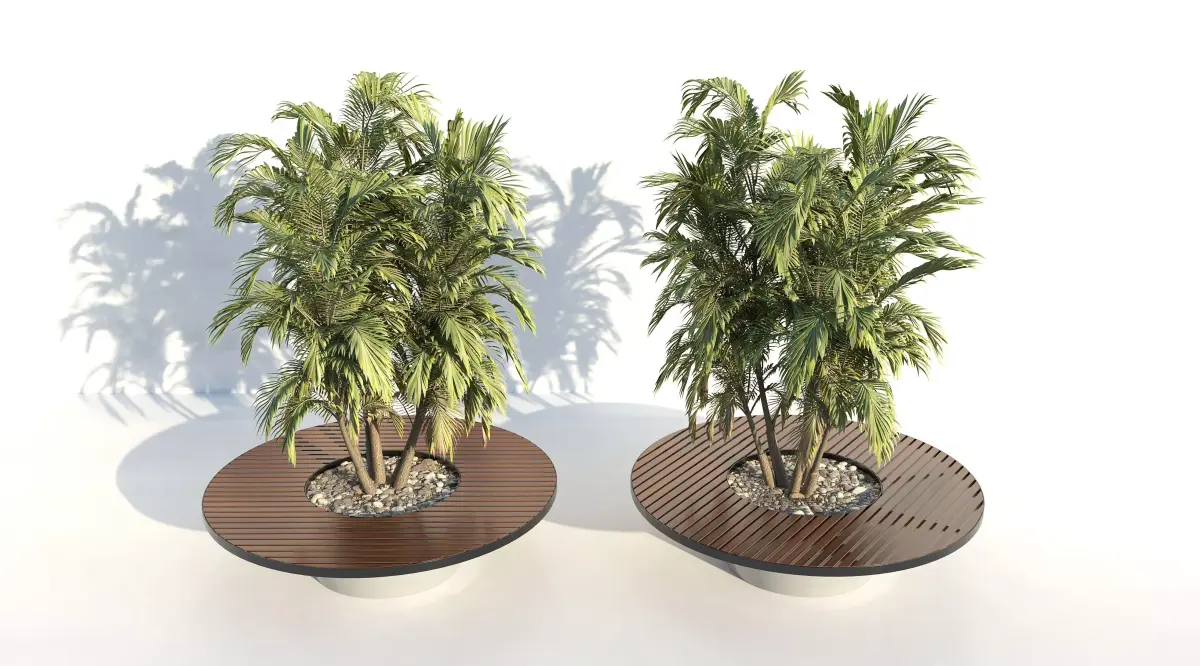 Bench with built-in planter 3D model