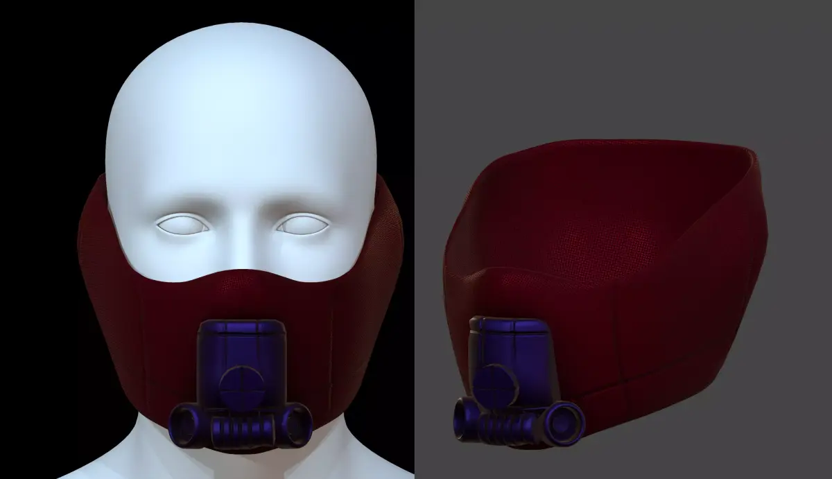 Gas mask helmet 3d model scifi Low-poly  Low-poly 3D model 566