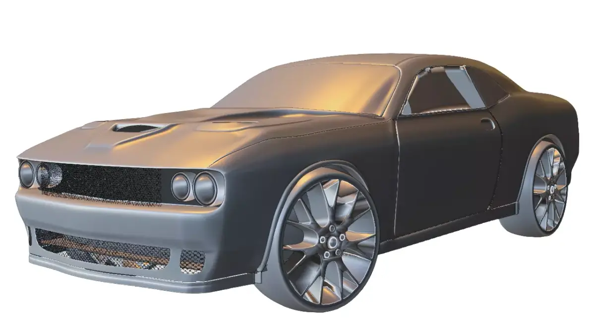 Classic American Muscle Car Low-poly 3D model