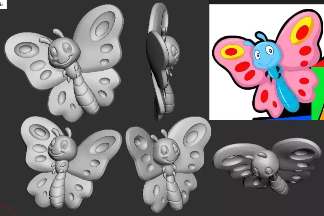 Butterfly Pendant 3D print model 7