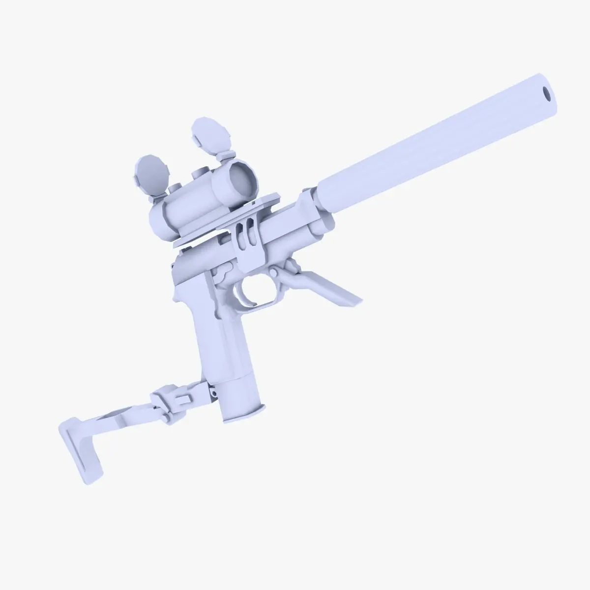 M93 Raffica modded Low-poly 3D model