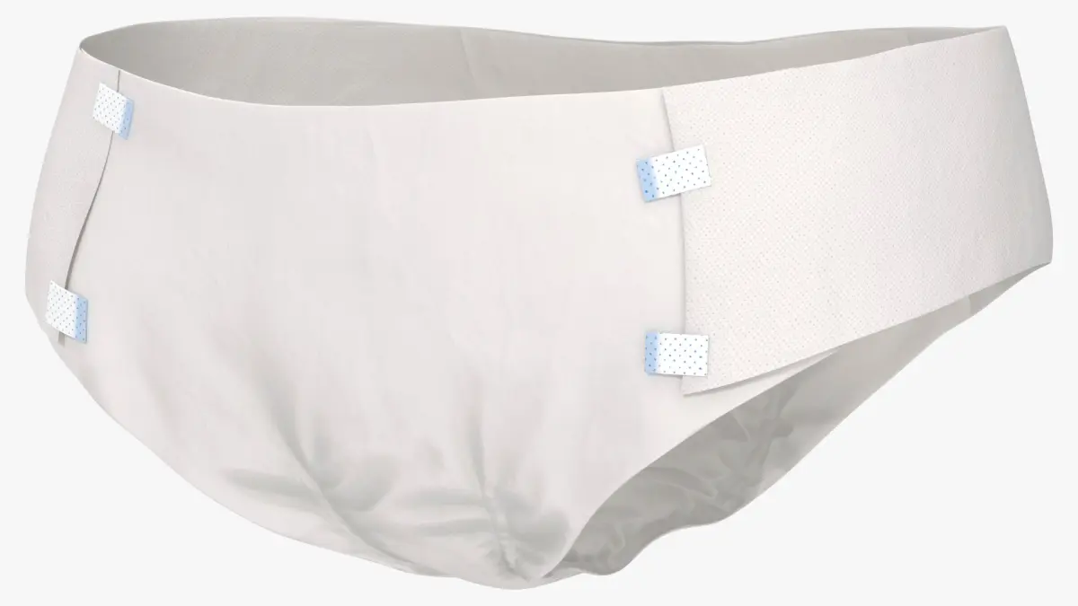 Healthcare Adult Diaper with Adjustable Tabs White 3D model