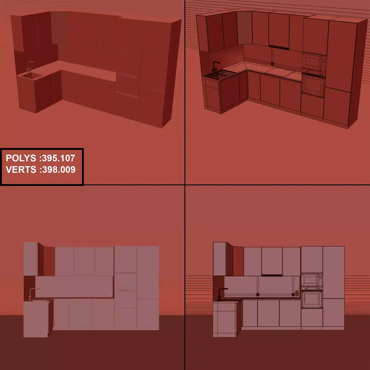 kitchen furniture Free low-poly 3D model purchase