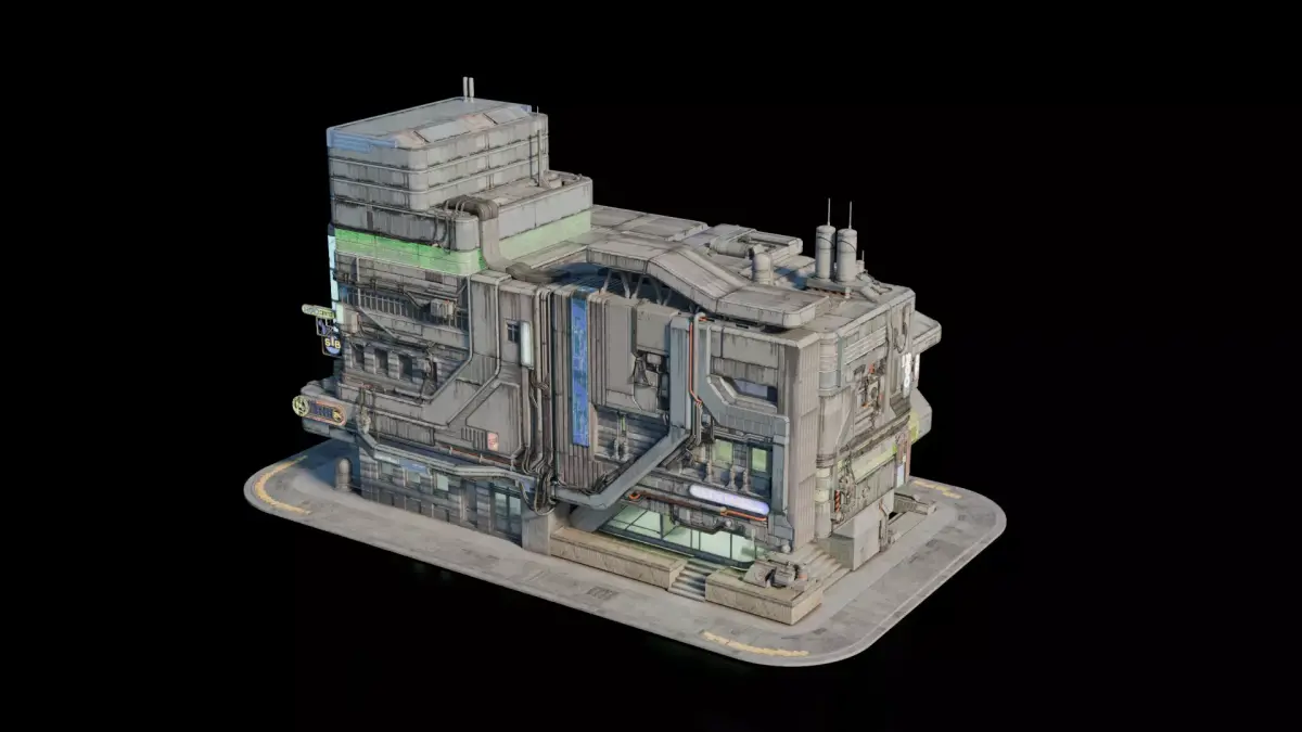 Cyberpunk Building 11 Low-poly 3D model purchase