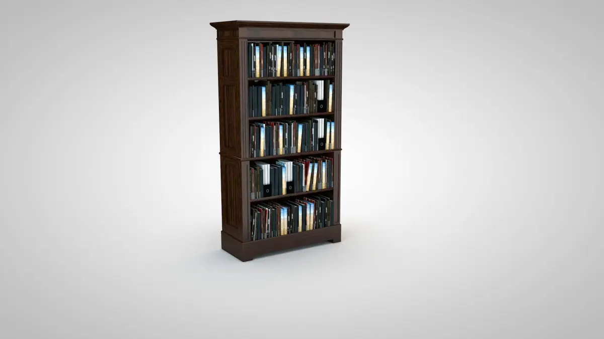 Bookcase tall with books Free 3D model