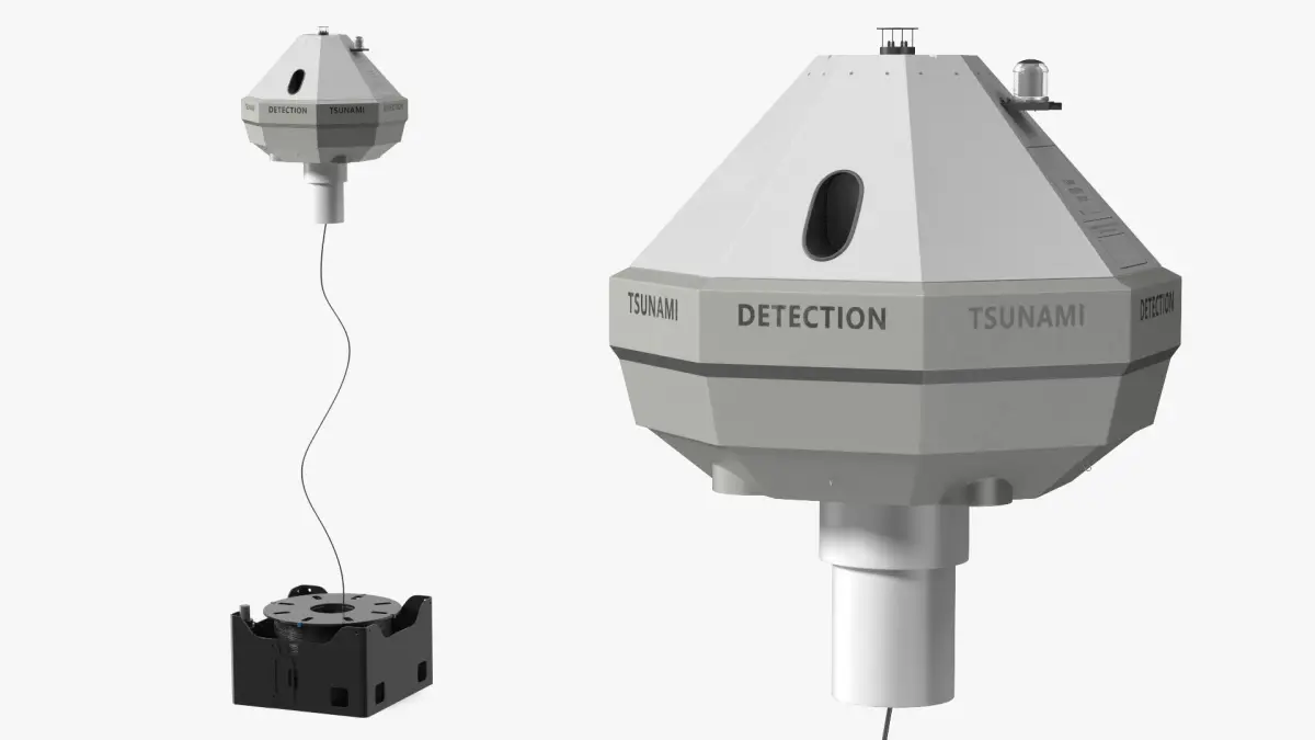 Tsunami Detection Buoy in Cable Deployment Phase 3D model