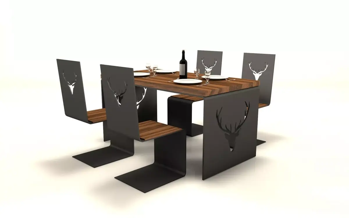 Table with chairs Free 3D model