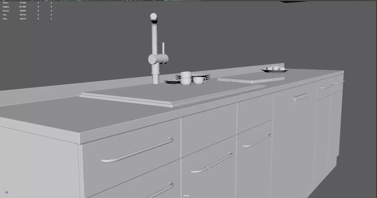 Modern Bathroom Set 3D Model  Low-poly 3D model