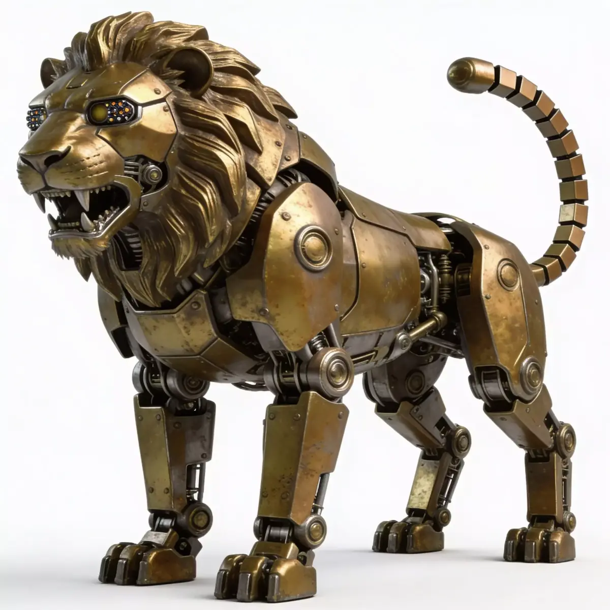 Robotic Lion 3D Model Low-poly 3D model
