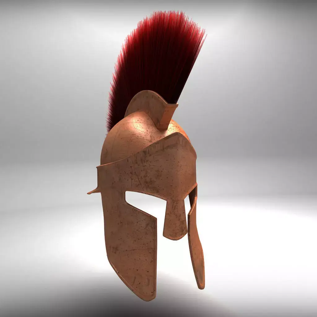Spartan Helmet HairFur 3D model