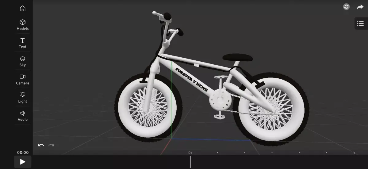 BMX white Bicycle   Low-poly 3D model