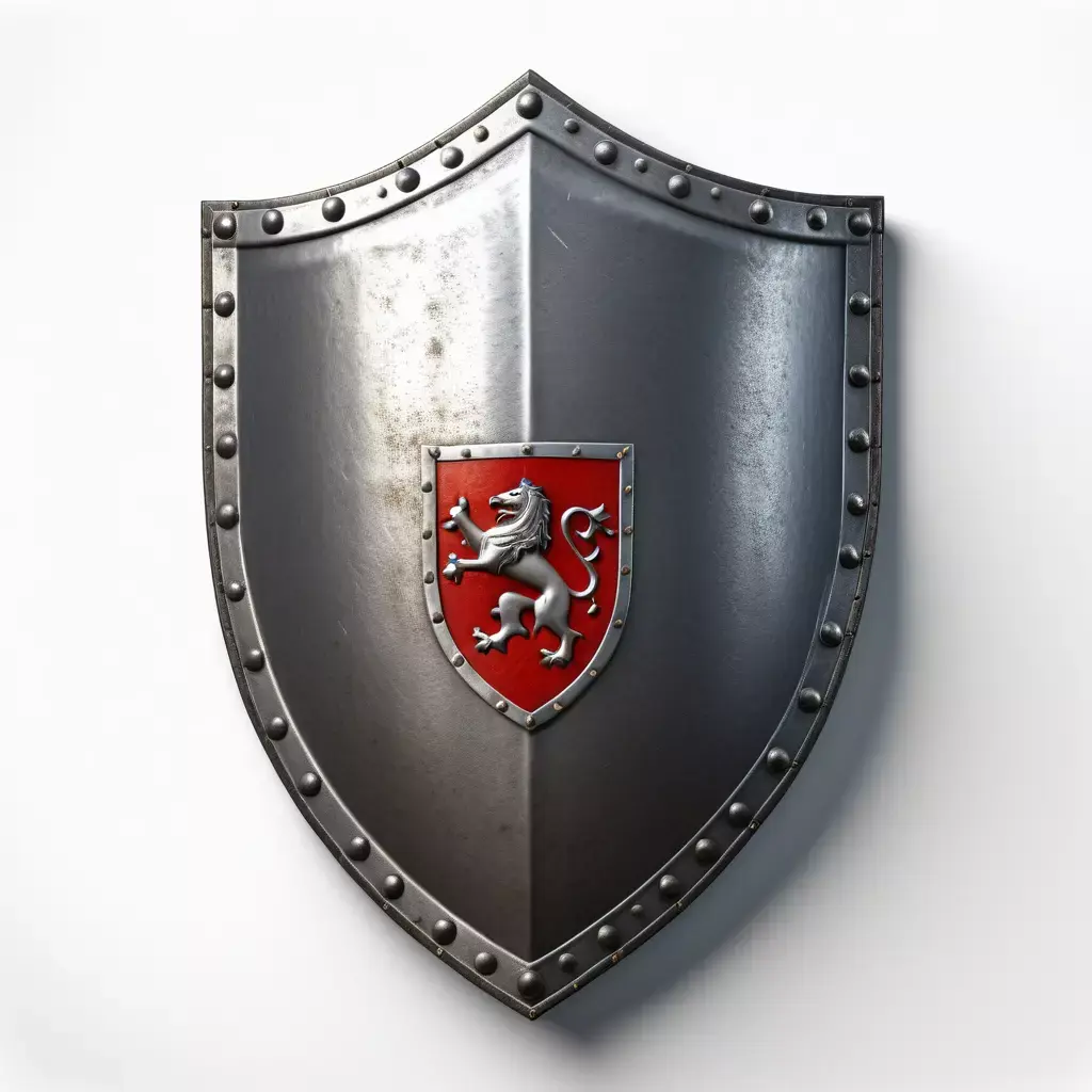 Dented Medieval Steel Shield 3D model