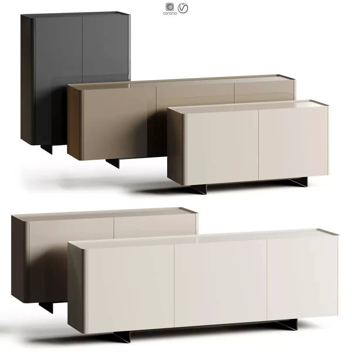 Eforma ALMA PREMIUM Lacquer Sideboard Free 3D model