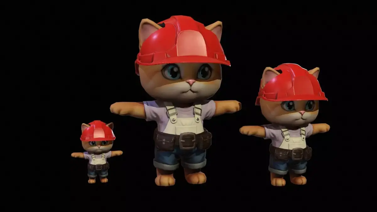 Cat5Pack2 Low-poly 3D model purchase