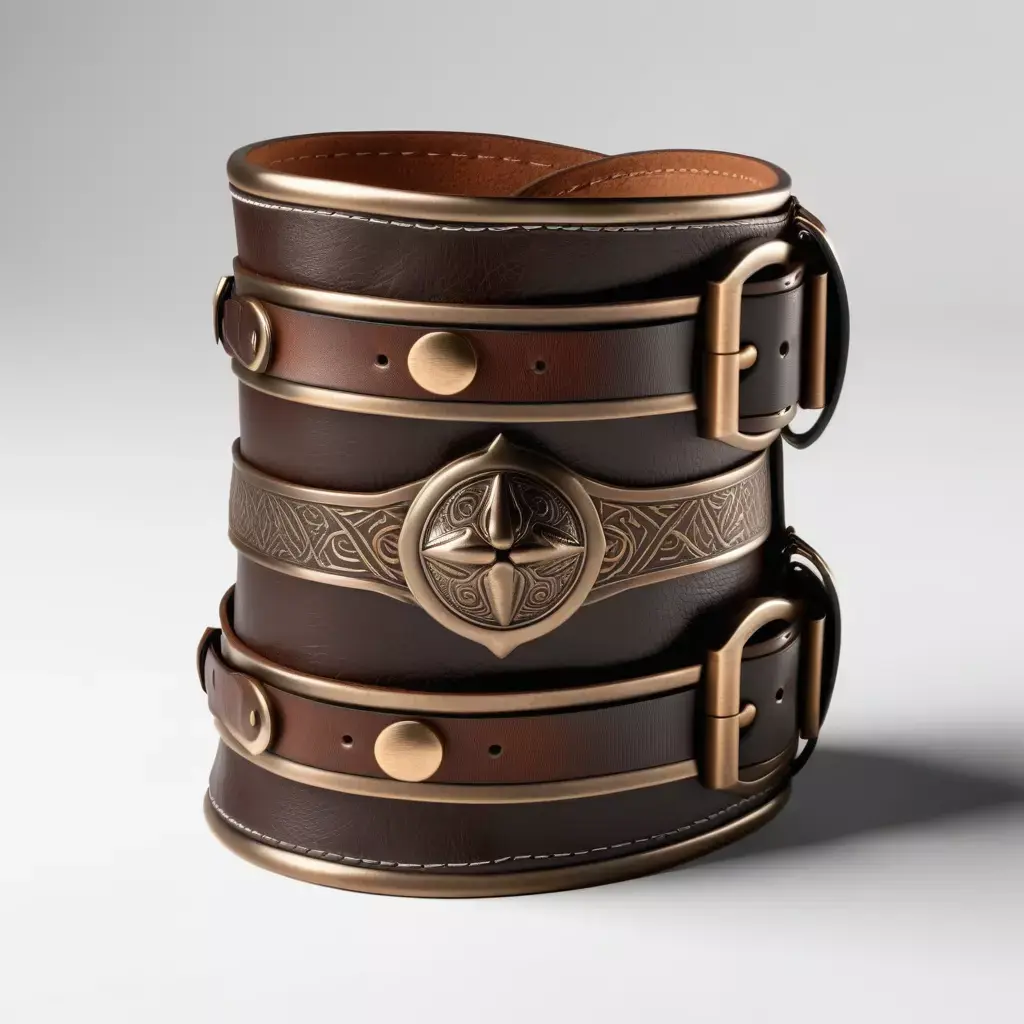 Ornate Fantasy Leather Bracer 3D model