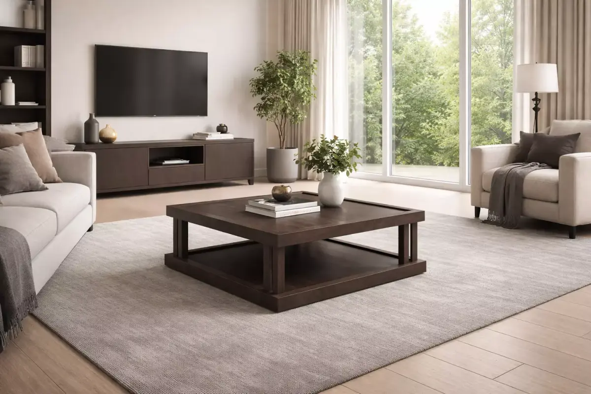 Modern Minimalist Walnut Coffee Table - PBR MorisonDesign Free low-poly 3D model