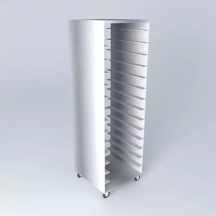 Kit metal rack with shelves on wheels Free 3D model