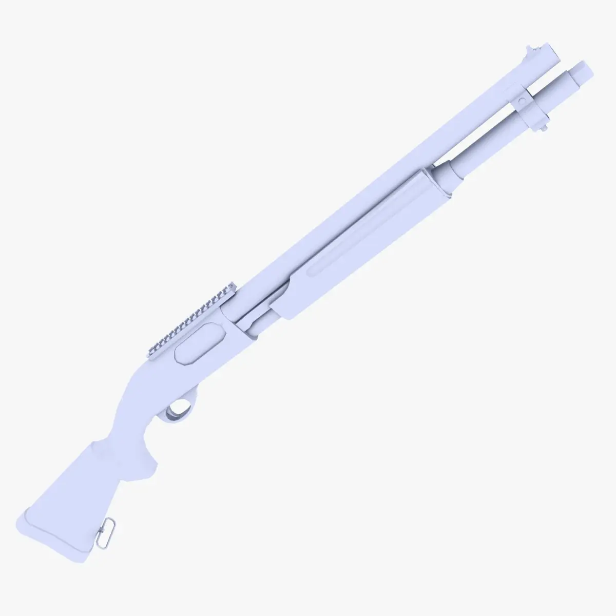 12GA Pump Action Shotgun 2 Low-poly 3D model