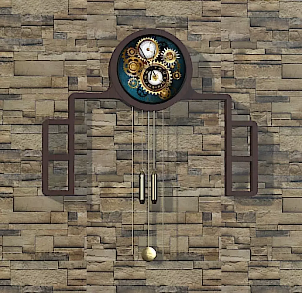 Grandmother Wall Clock - High Poly Free 3D model