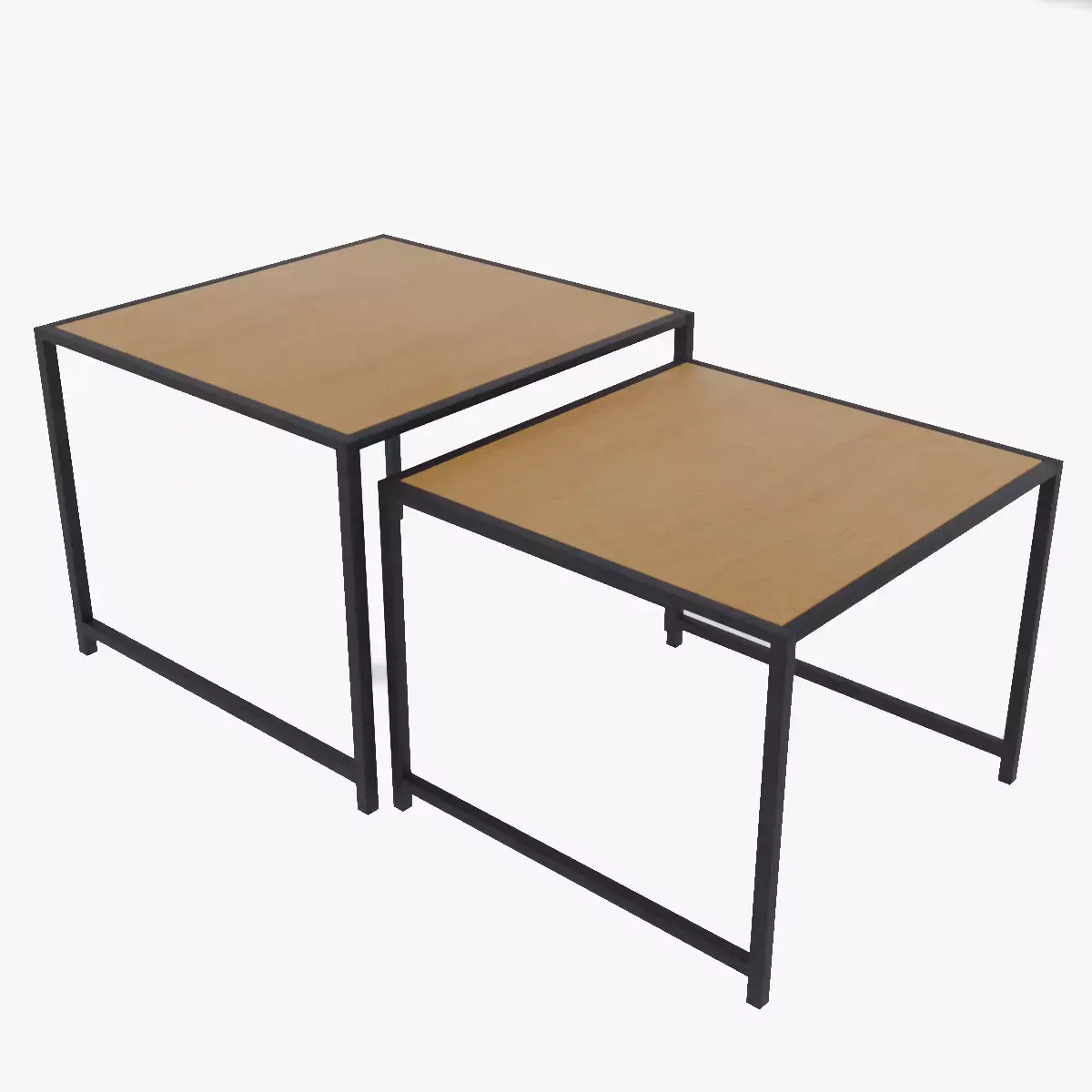 Wooden table with extension Free 3D model