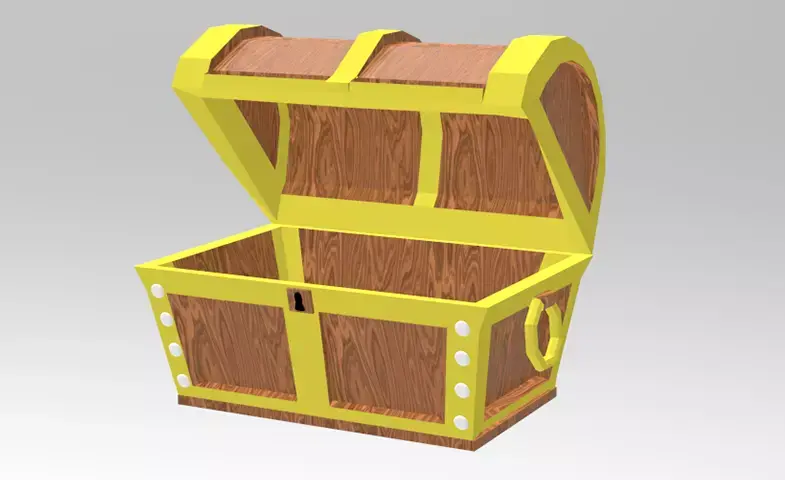 Treasure Box Low Poly Low-poly 3D model