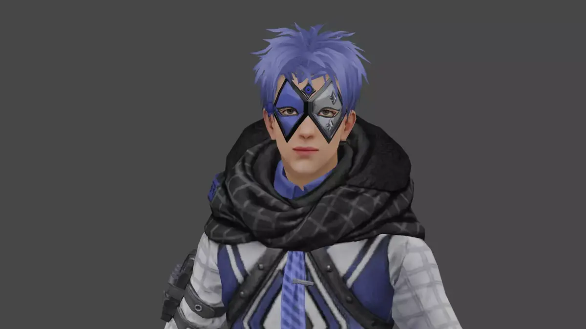 Cyber X 2 character in futuristic outfit Low-poly 3D model