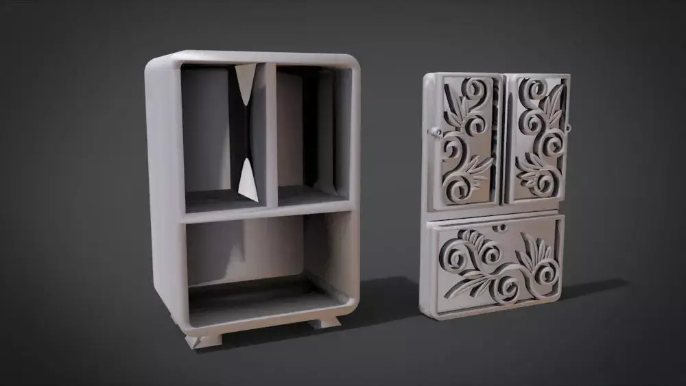 Classic Ornament cupboard Furniture 3D print model