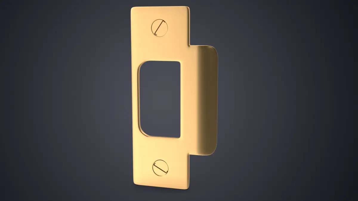 Door Strike Plate Golden V01 3D model