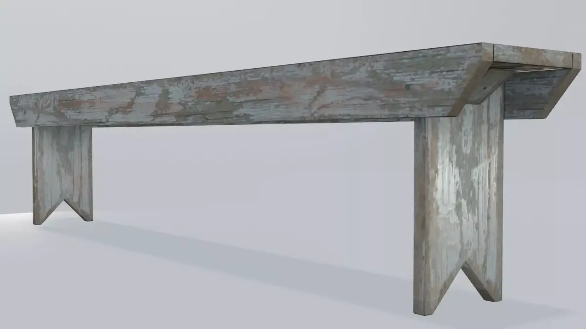 Wooden Vintage Bench Free low-poly 3D model