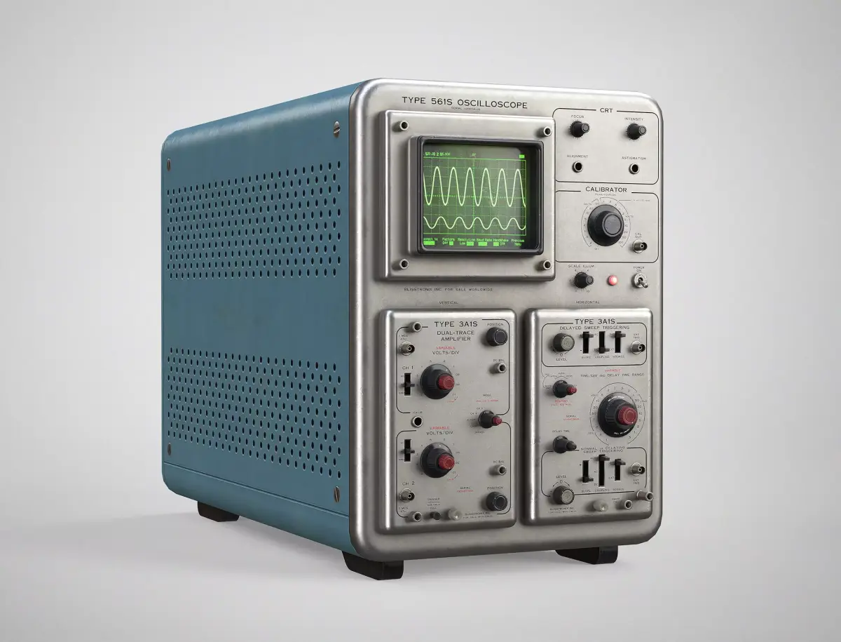 Retro Oscilloscope - Old Laboratory Computer Gameready Low-poly 3D model