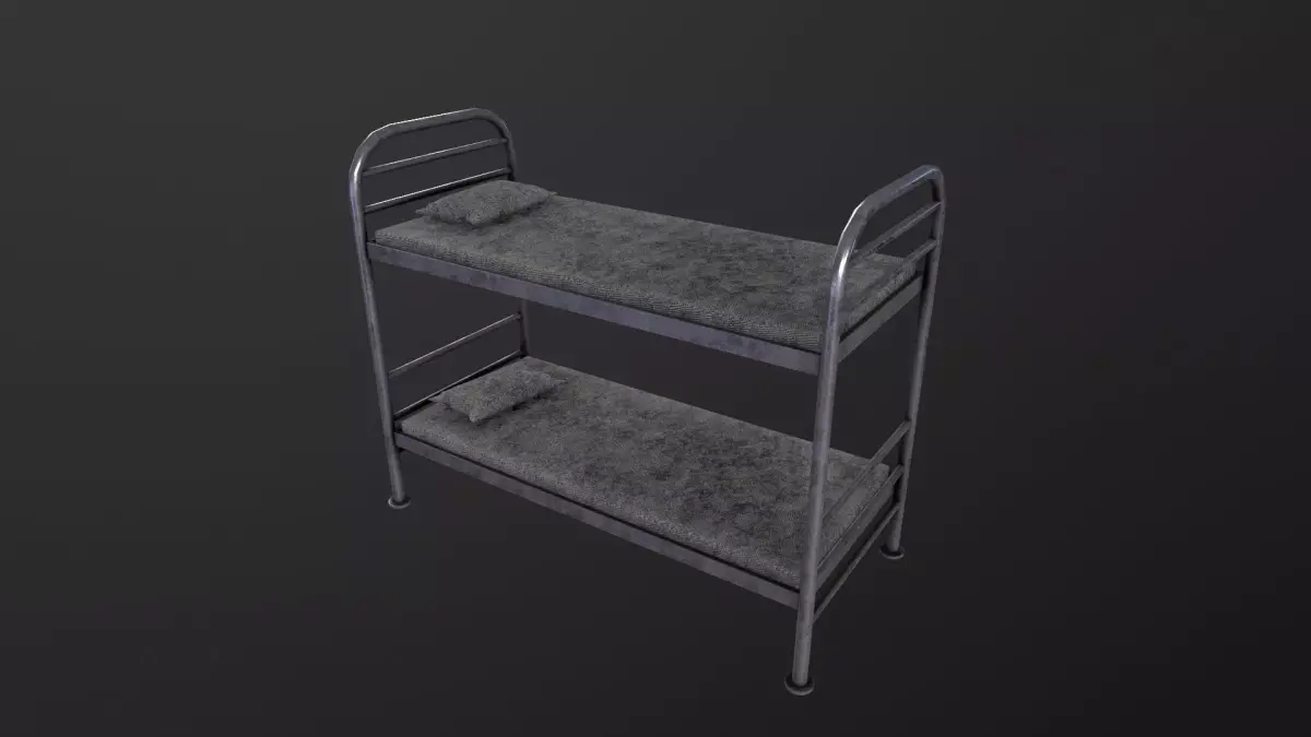 Military Bed 3D Model Low-poly 3D model