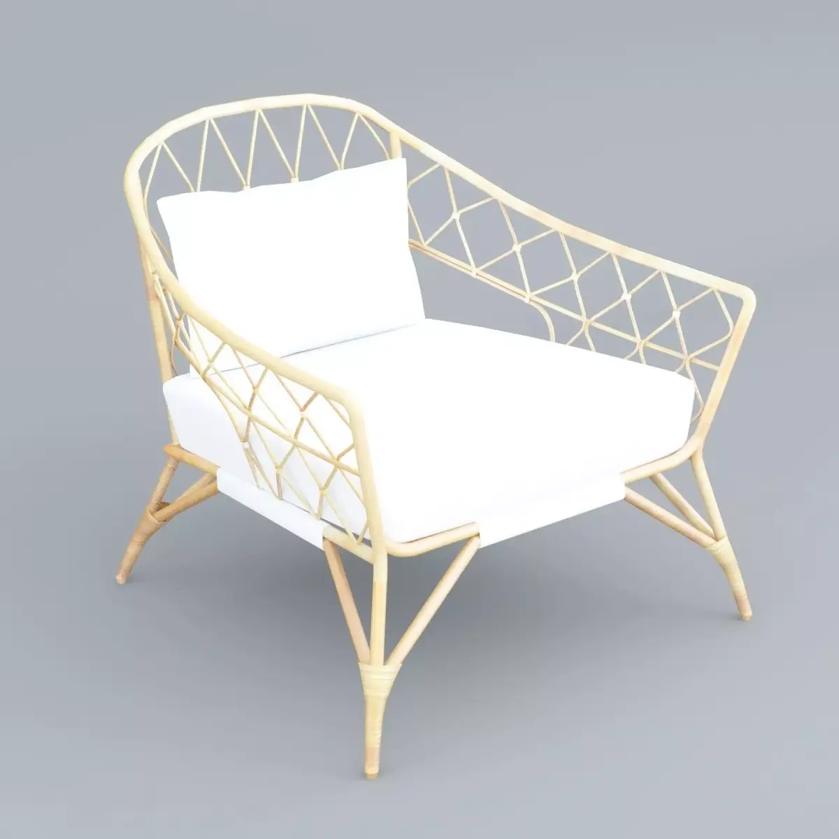 StockHolmRattan Chair Low-poly 3D model