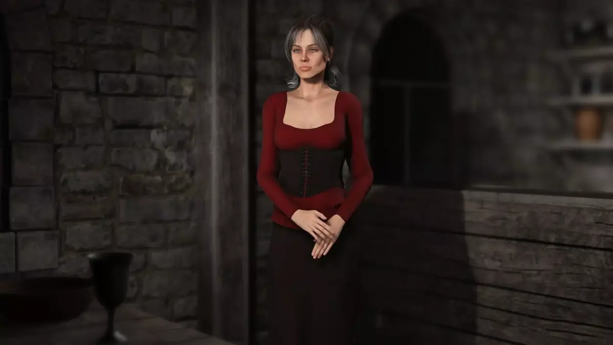Fantasy Tavern Wench 01 - Fantasy Clothing Low-poly 3D model