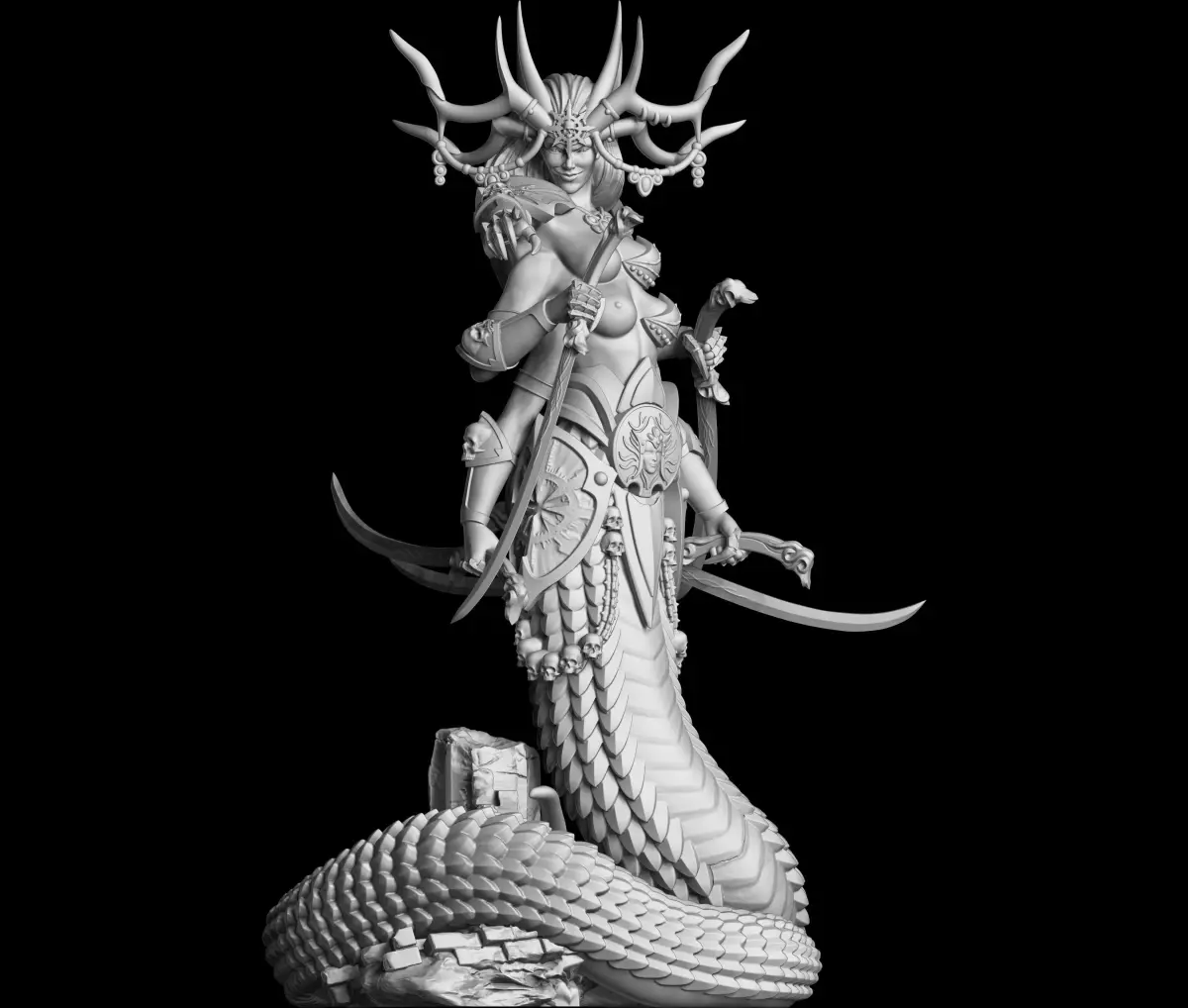 Sasha statue of woman with horns 3D print model purchase