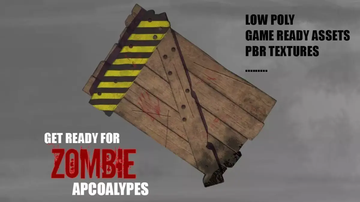 Shield for zombie games Low-poly 3D model