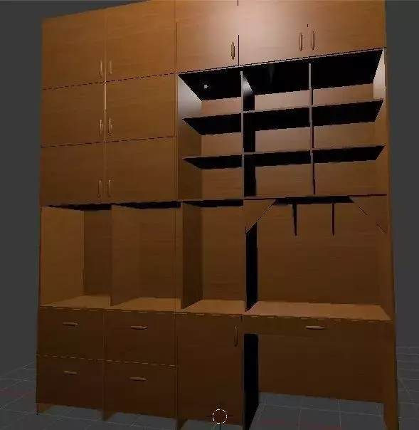 Furniture big cupboard with shelves 1 Free low-poly 3D model