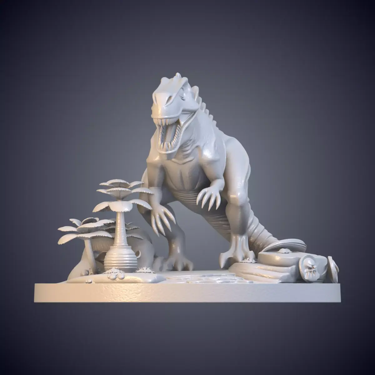 T-Rex Prehistoric Jungle Diorama Base PM-931 3D print model