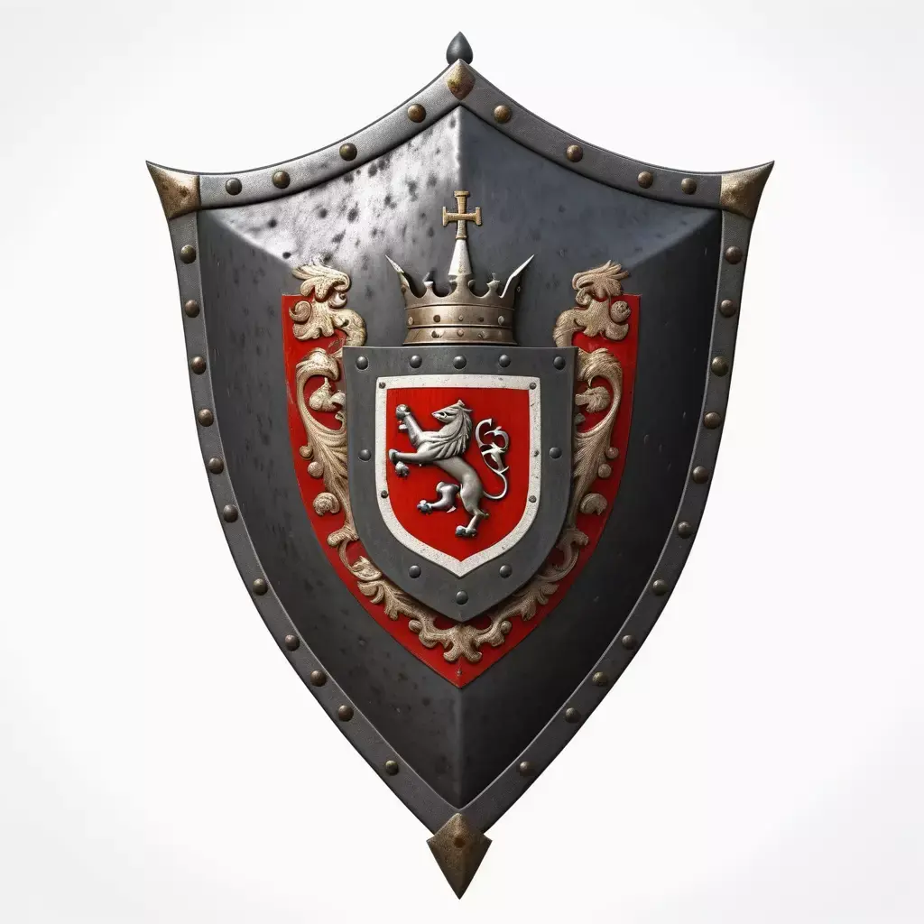 Medieval Knight Shield Heraldic Crest 3D model