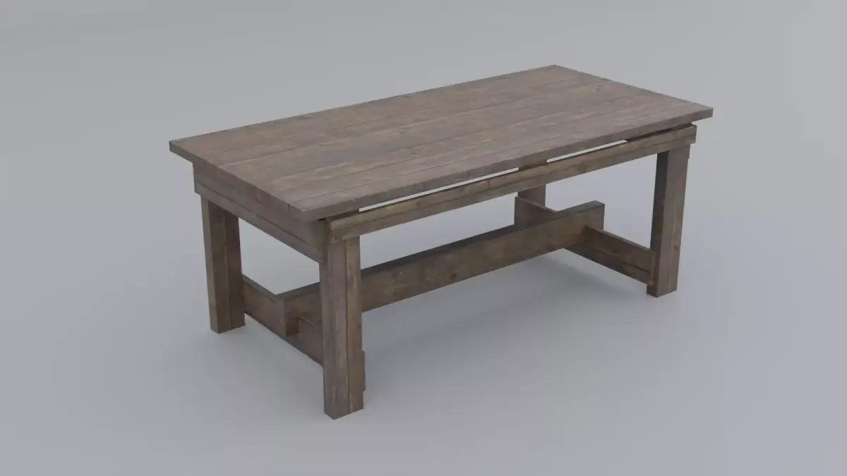 Simple Wooden Table Free low-poly 3D model