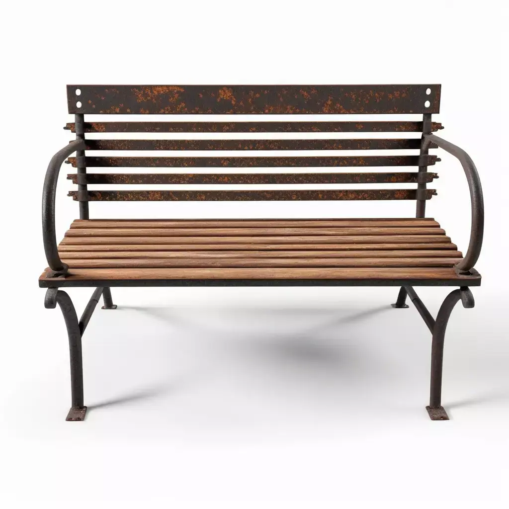 Rusted Iron Garden Bench 3D model purchase