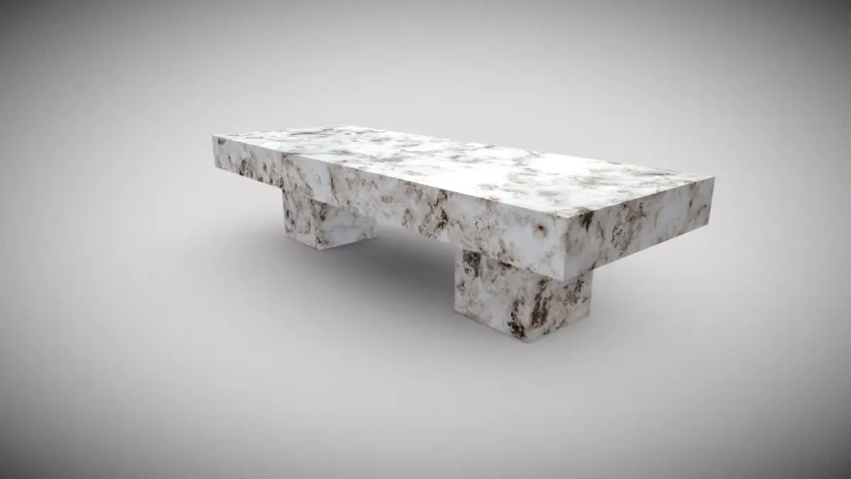 White Marble Bench  Free low-poly 3D model