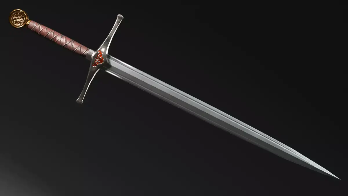 Medieval Longsword Low-poly 3D model buy