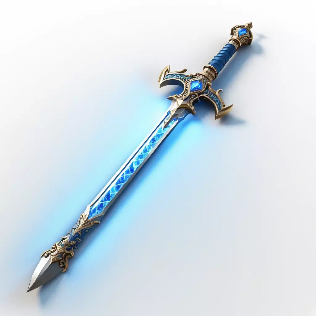 Glowing Magical Sword 3D Model 3D model
