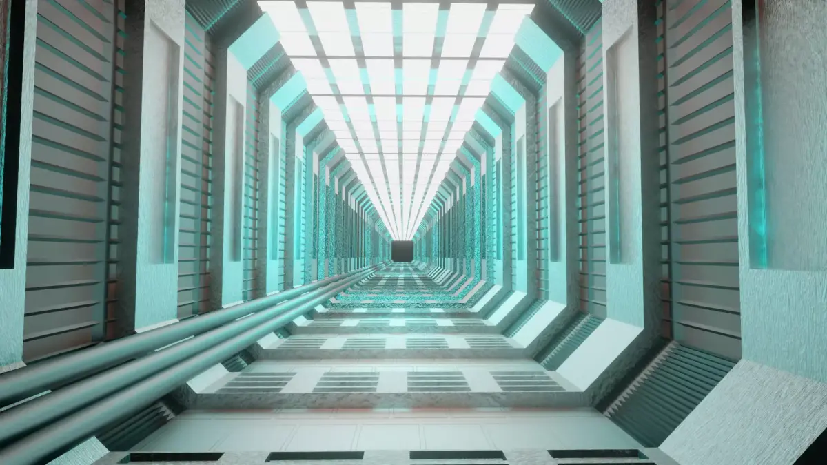 Sci-fi Hallway Design in Eevee 3D model