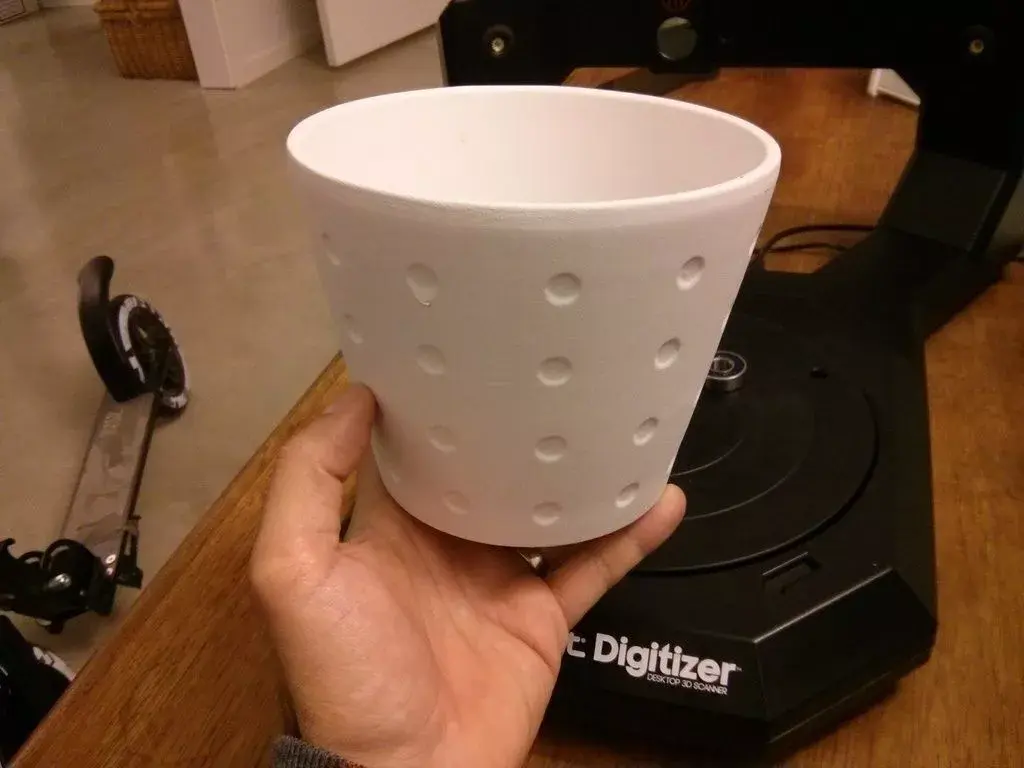 Digitized dimpled flower pot  Free 3D print model