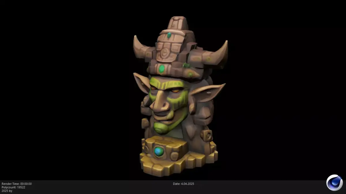 Low Poly Stylized Totem 4 AI Low-poly 3D model