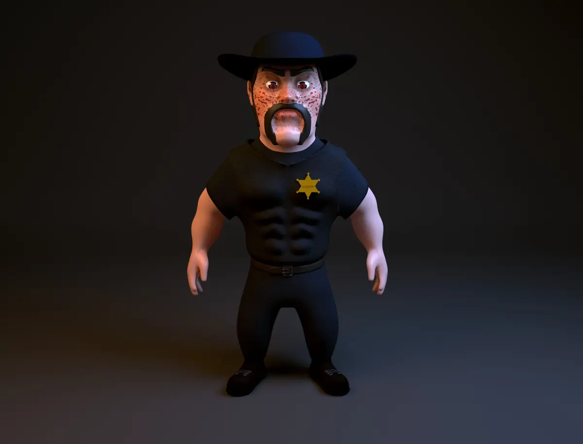 Zombie Cop Low-poly 3D model