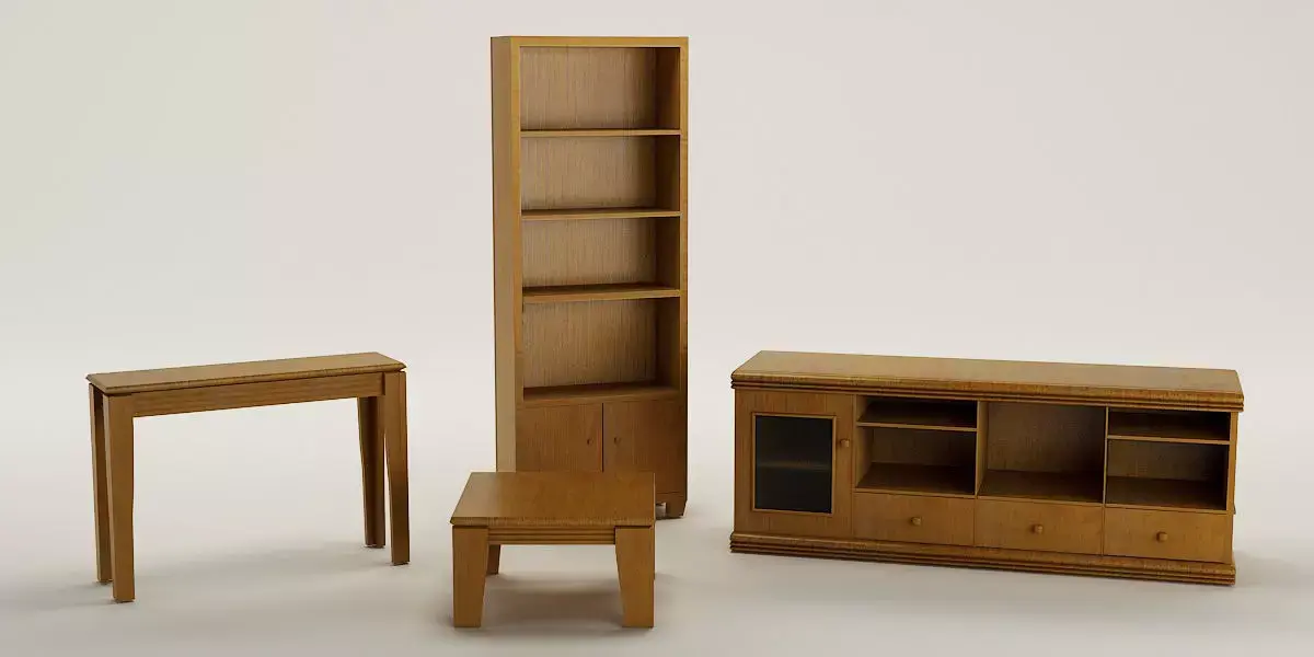  SET OF ROOM FURNITURE RUSTIC 3D model