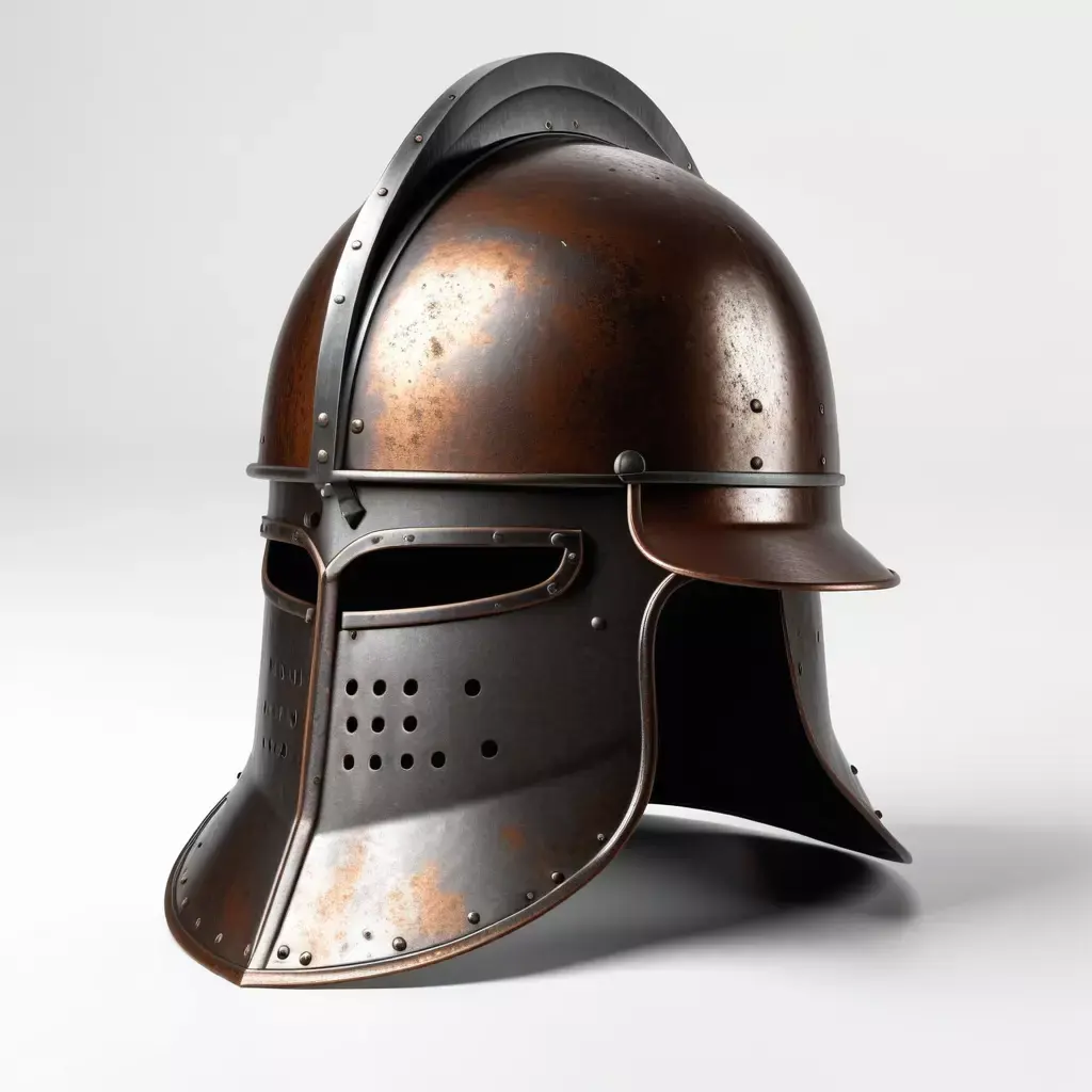 Rusty Steel Medieval Helmet 3D model