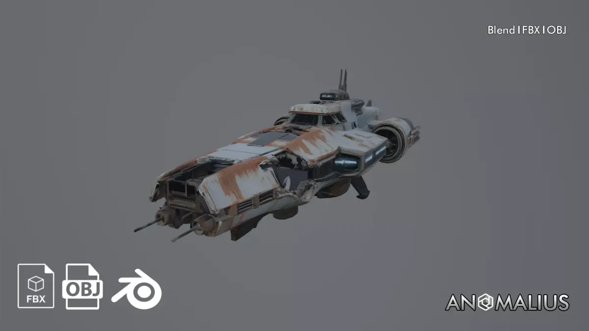destroyed spaceship 3D model purchase